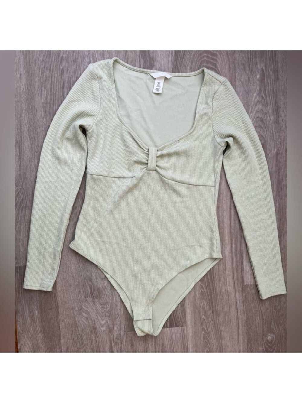 H&M Sage Green Long Sleeve Bodysuit